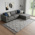 6 X 9 Taupe Wool Geometric Hand Knotted Area Rug