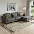 6 X 9 Gray Wool Geometric Hand Knotted Area Rug