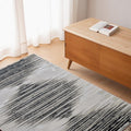 4' X 6' Black and Silver Geometric Power Loom Area Rug