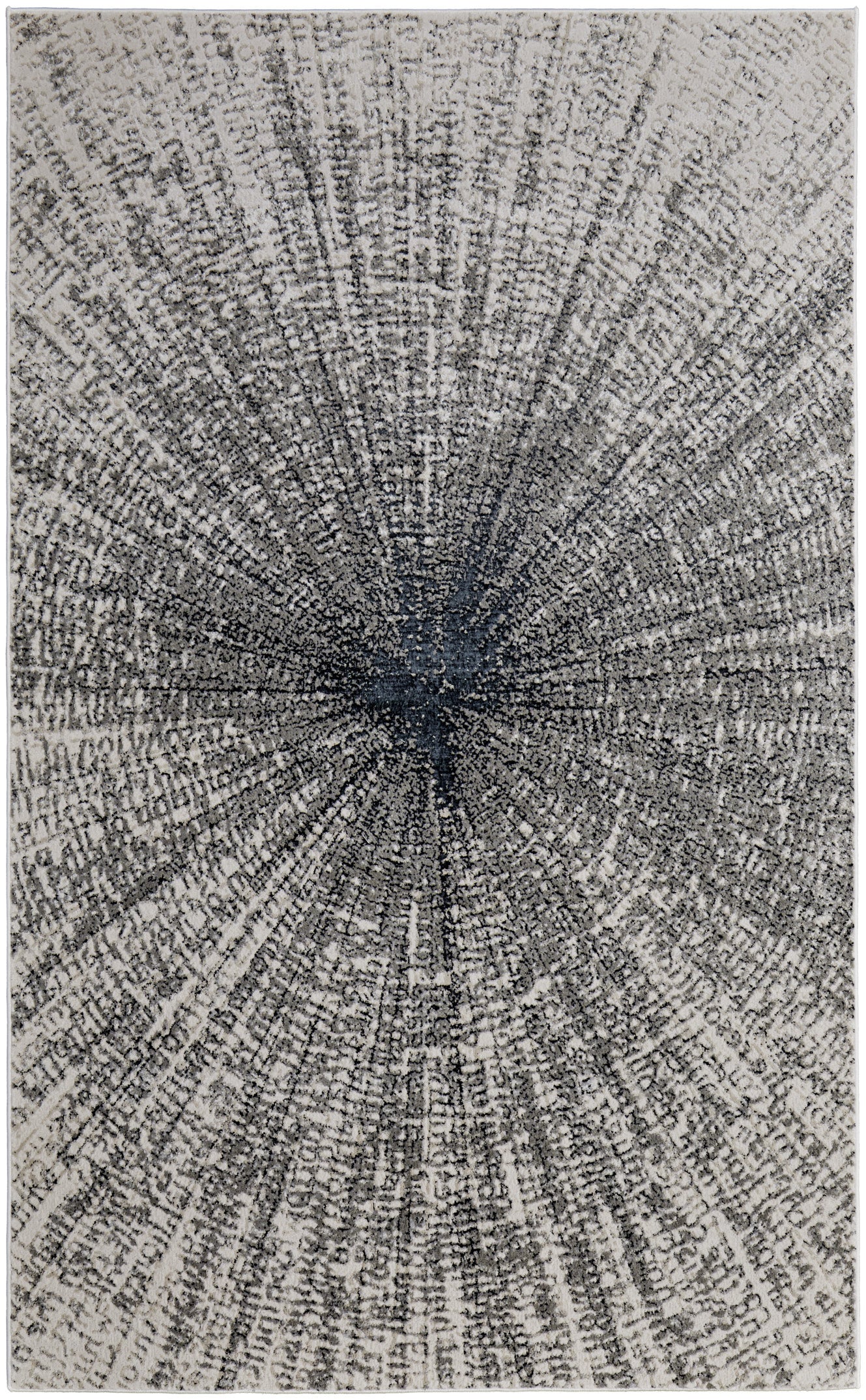 10' X 13' Gray and Ivory Abstract Power Loom Area Rug