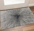 2' X 3' Gray and Ivory Abstract Power Loom Area Rug