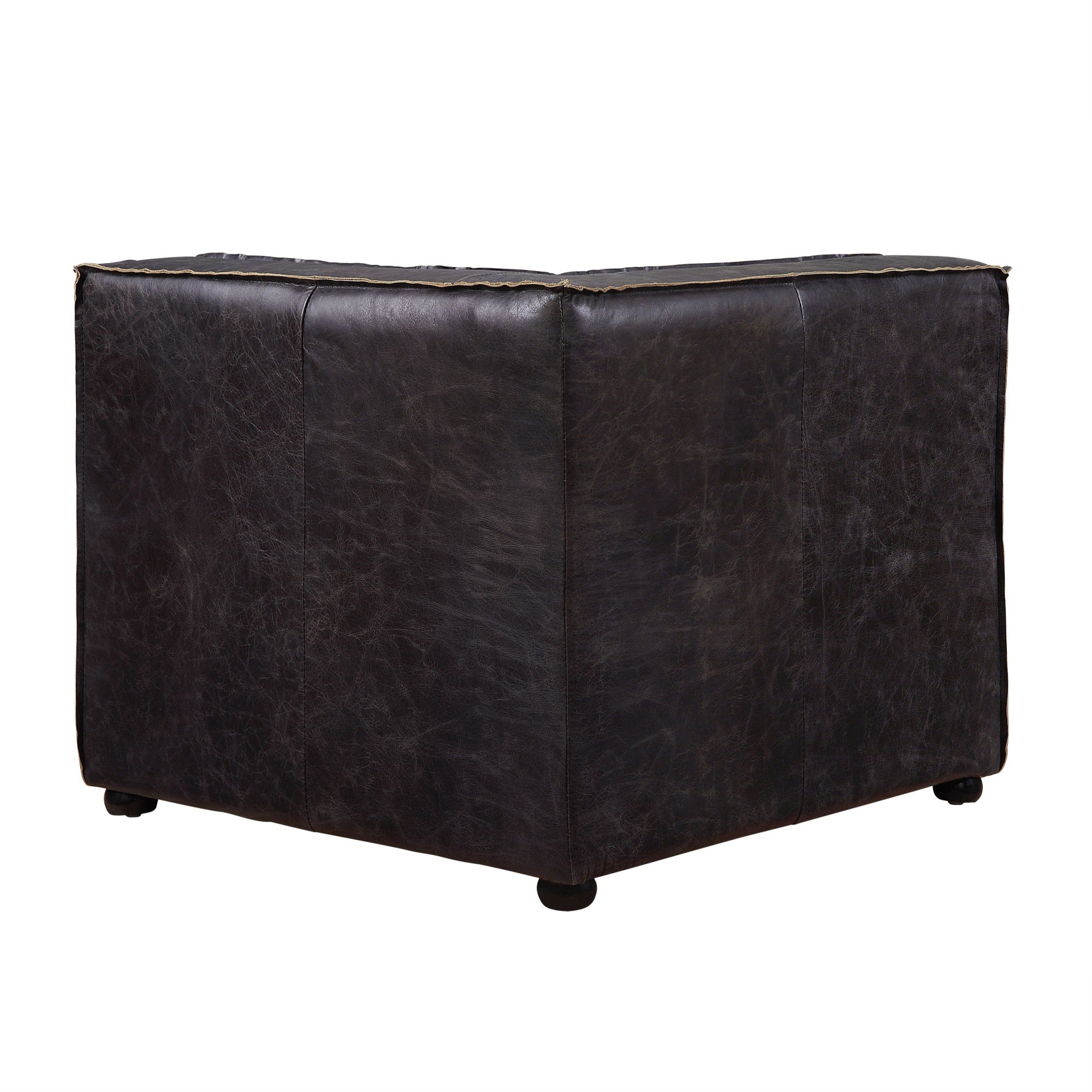 Acme Furniture Birdie Leather Upholstered Modular Wedge Chair in Antique Slate