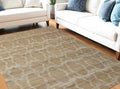 5' X 8' Tan and Ivory Geometric Hand Woven Area Rug