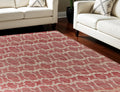 8' X 11' Red and Tan Geometric Hand Woven Area Rug