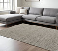 9' X 12' Ivory and Gray Wool Hand Tufted Distressed Area Rug