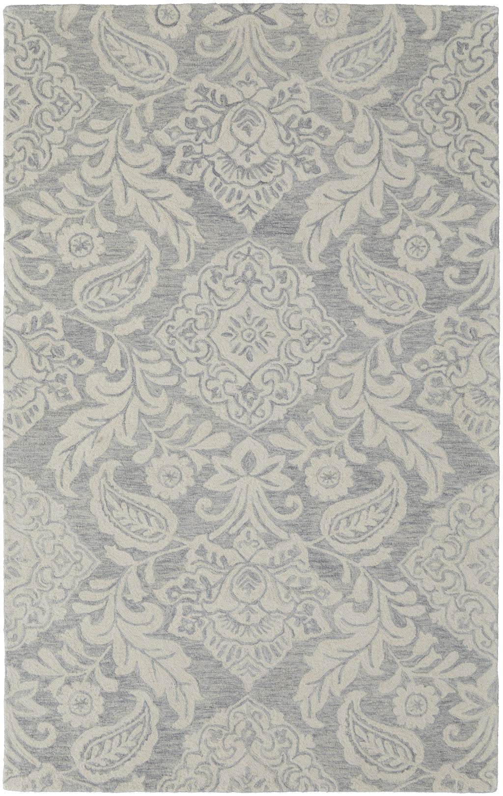 10' X 14' Blue and Ivory Wool Oriental Hand Tufted Area Rug