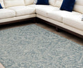 10' X 14' Green Blue and Ivory Wool Oriental Hand Tufted Area Rug