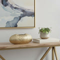 7 Gold Aluminum Oval Disc Table Vase