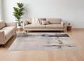 8' X 10' Ivory Blue and Brown Abstract Power Loom Area Rug