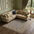 6 X 9 Tan and Gray Wool Oriental Hand Knotted Area Rug With Fringe