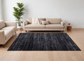 7' X 10' Black and Gray Power Loom Area Rug