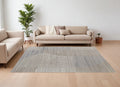 8' X 10' Tan and Blue Abstract Hand Woven Worn Faded Area Rug