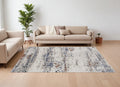 10' X 14' Gray Blue and Ivory Abstract Power Loom Area Rug
