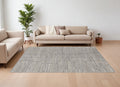 8' X 10' Taupe and Gray Abstract Hand Woven Worn Faded Area Rug