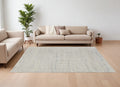 8' X 12' Gray and Ivory Abstract Hand Woven Worn Faded Area Rug