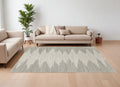 8' X 12' Gray and Ivory Ombre Hand Woven Area Rug