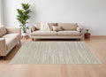 8' X 12' Ivory Abstract Hand Woven Worn Faded Area Rug