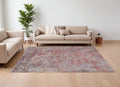 7' X 10' Red and Gray Abstract Power Loom Area Rug