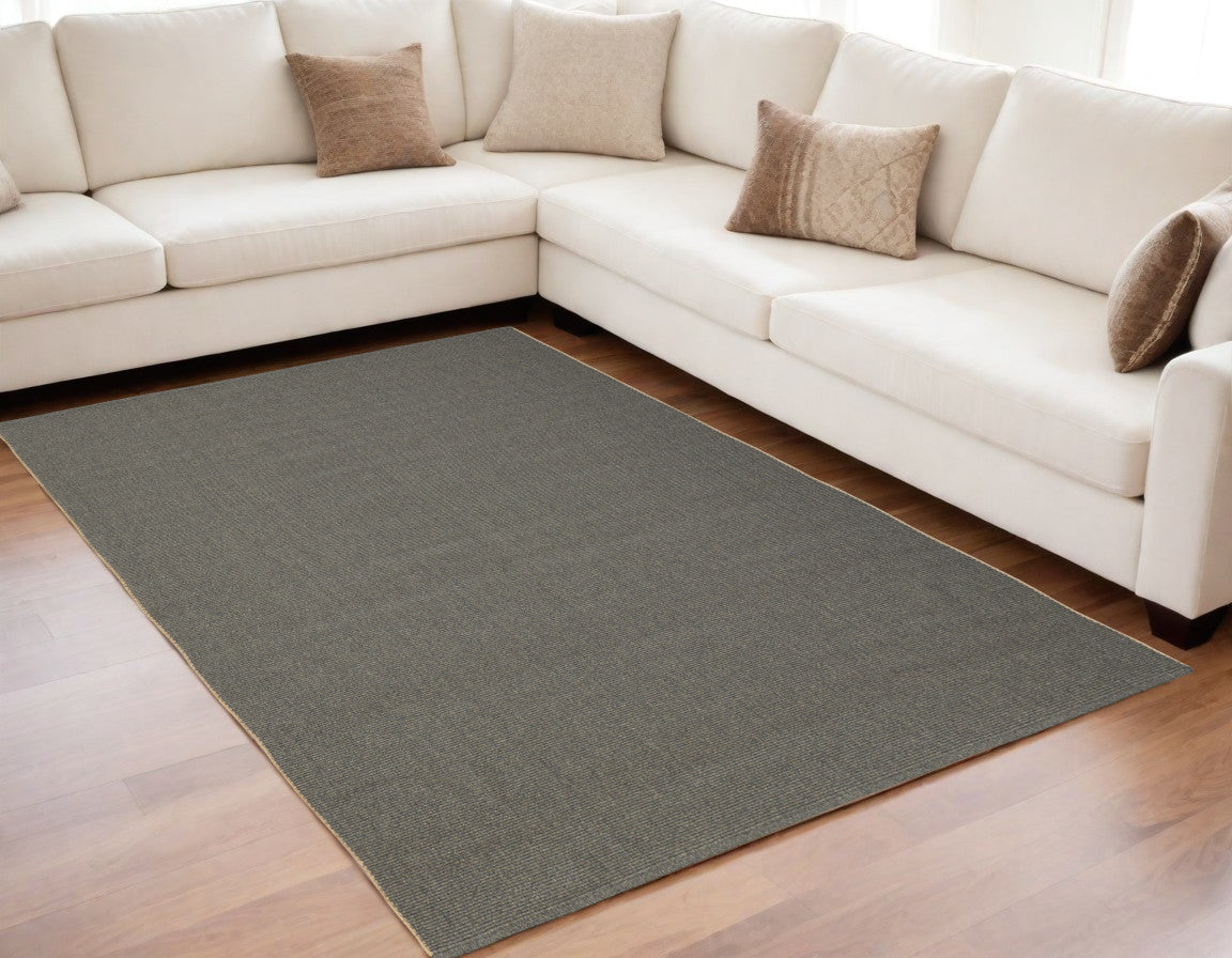 5' X 8' Green Hand Woven Area Rug