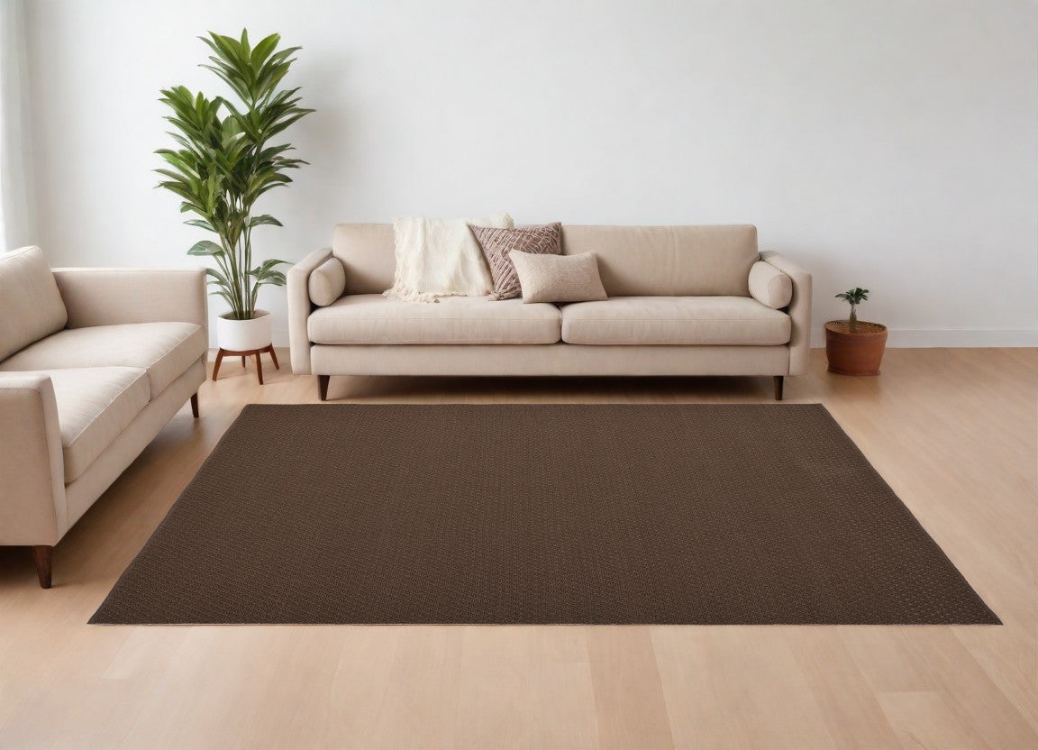 9' X 12' Brown Hand Woven Area Rug