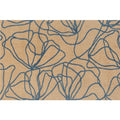 2 X 3 Beige and Blue Floral Washable Non Skid Area Rug With UV Protection
