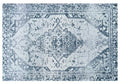 2 X 4 Blue Gray Oriental Distressed Washable Area Rug With UV Protection