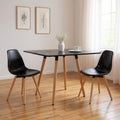 32 Black and Natural Wood Square Dining Table