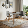 32 Gray and Natural Wood Square Dining Table