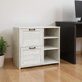 30 Light Gray Distressed Wood Two Drawers Filing Cabinet