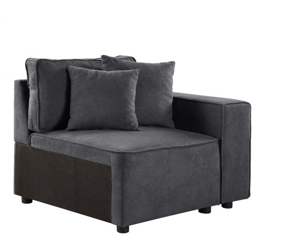 Acme Furniture Silvester Sectional, Gray Fabric