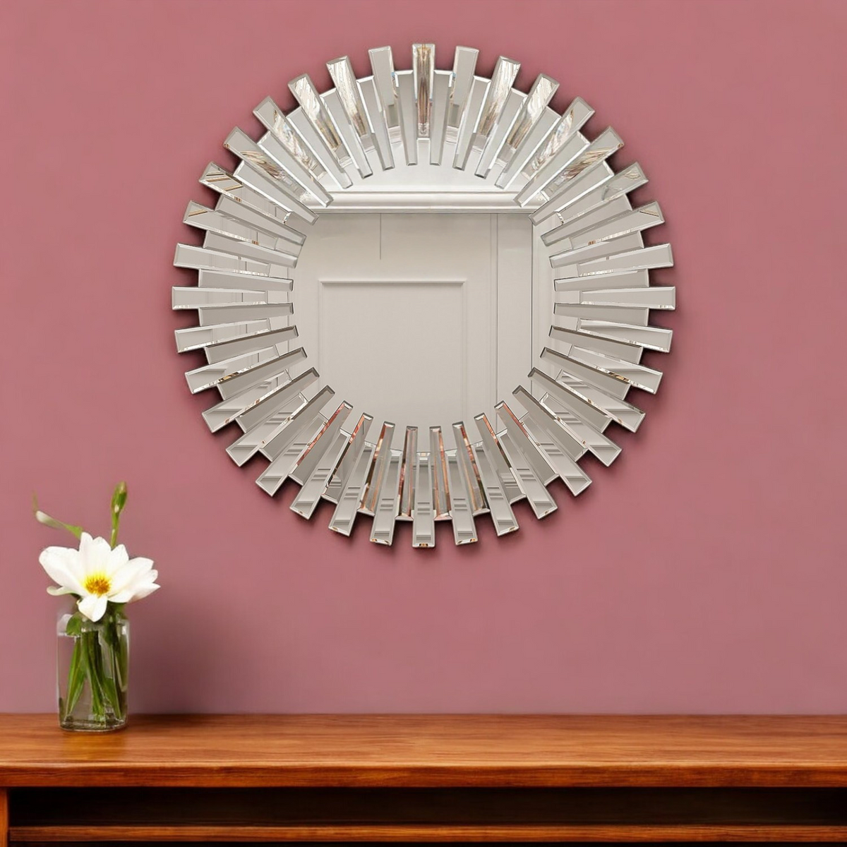 32'' Silver Sunburst Unframed Accent Mirror