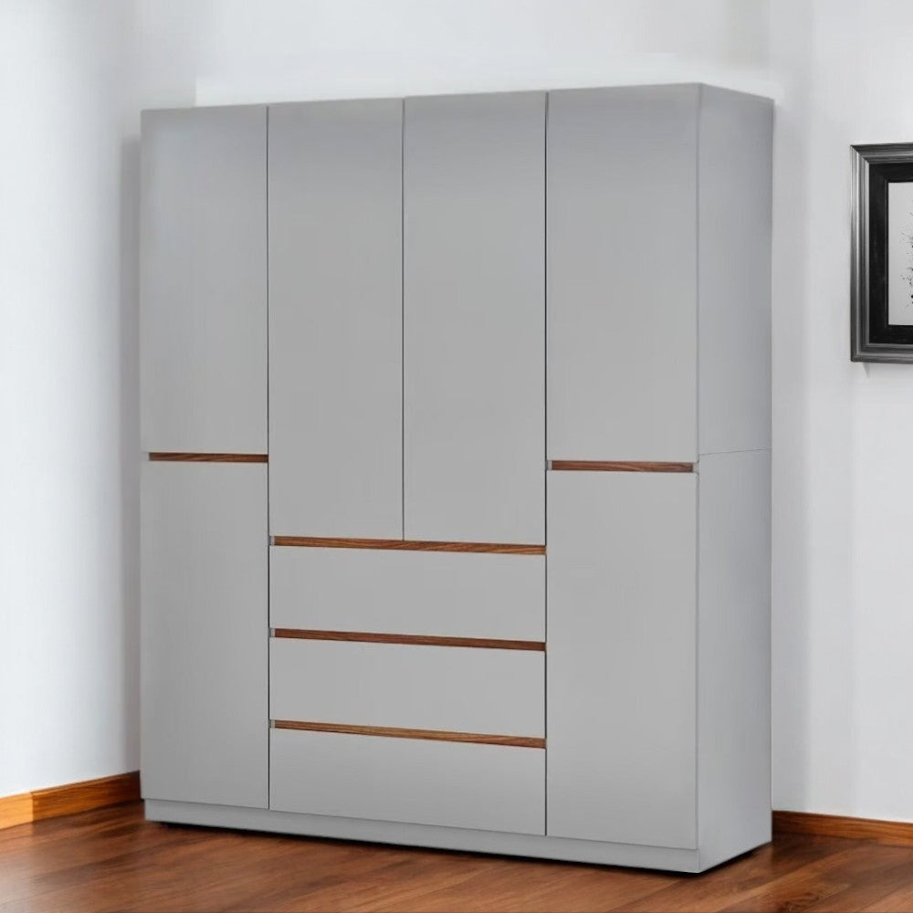 75 Gray Six Door Three Drawer Combo Dresser