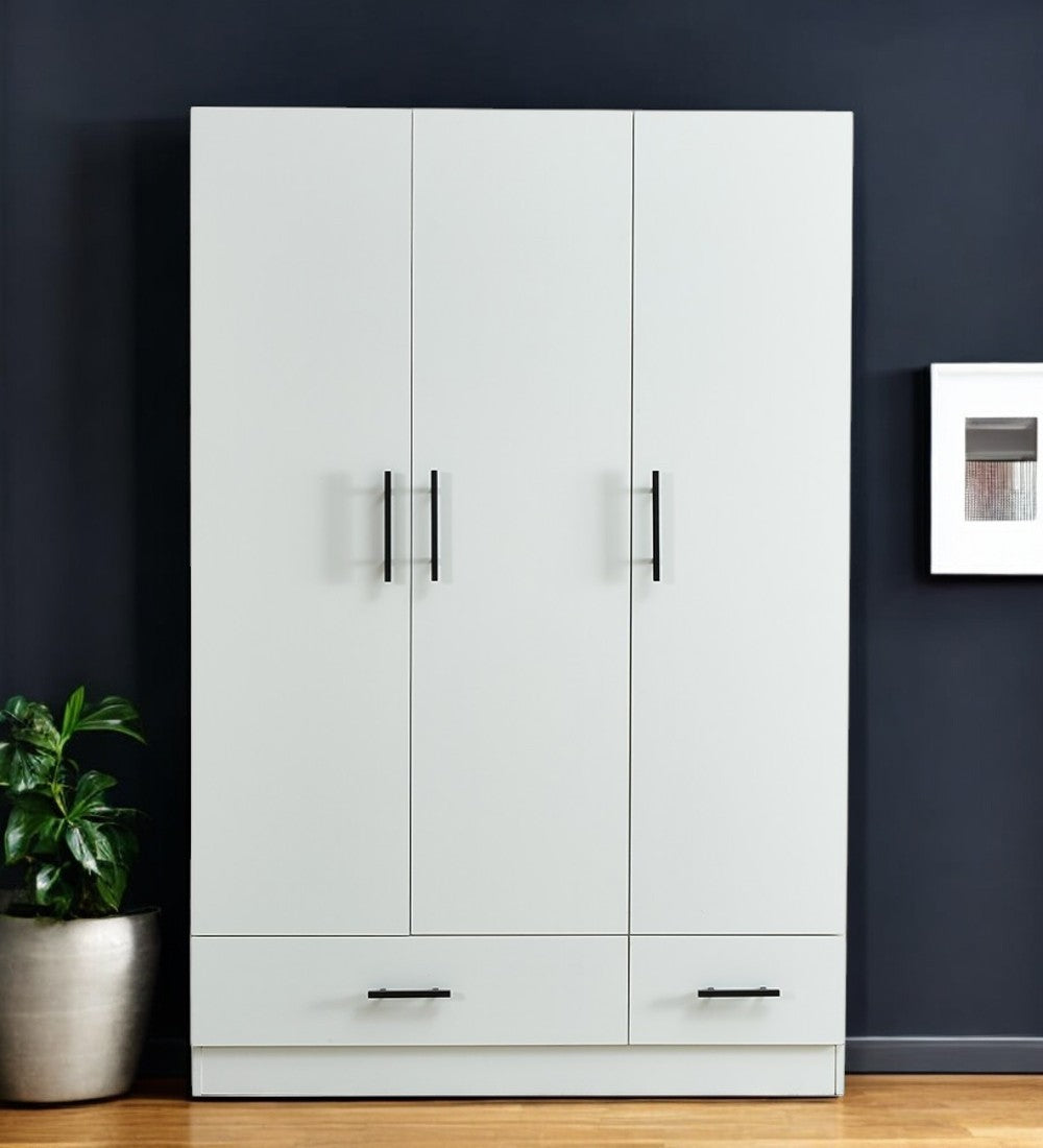 71 White Three Door Two Drawer Combo Dresser