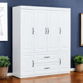 72 White Six Door Two Drawer Combo Dresser
