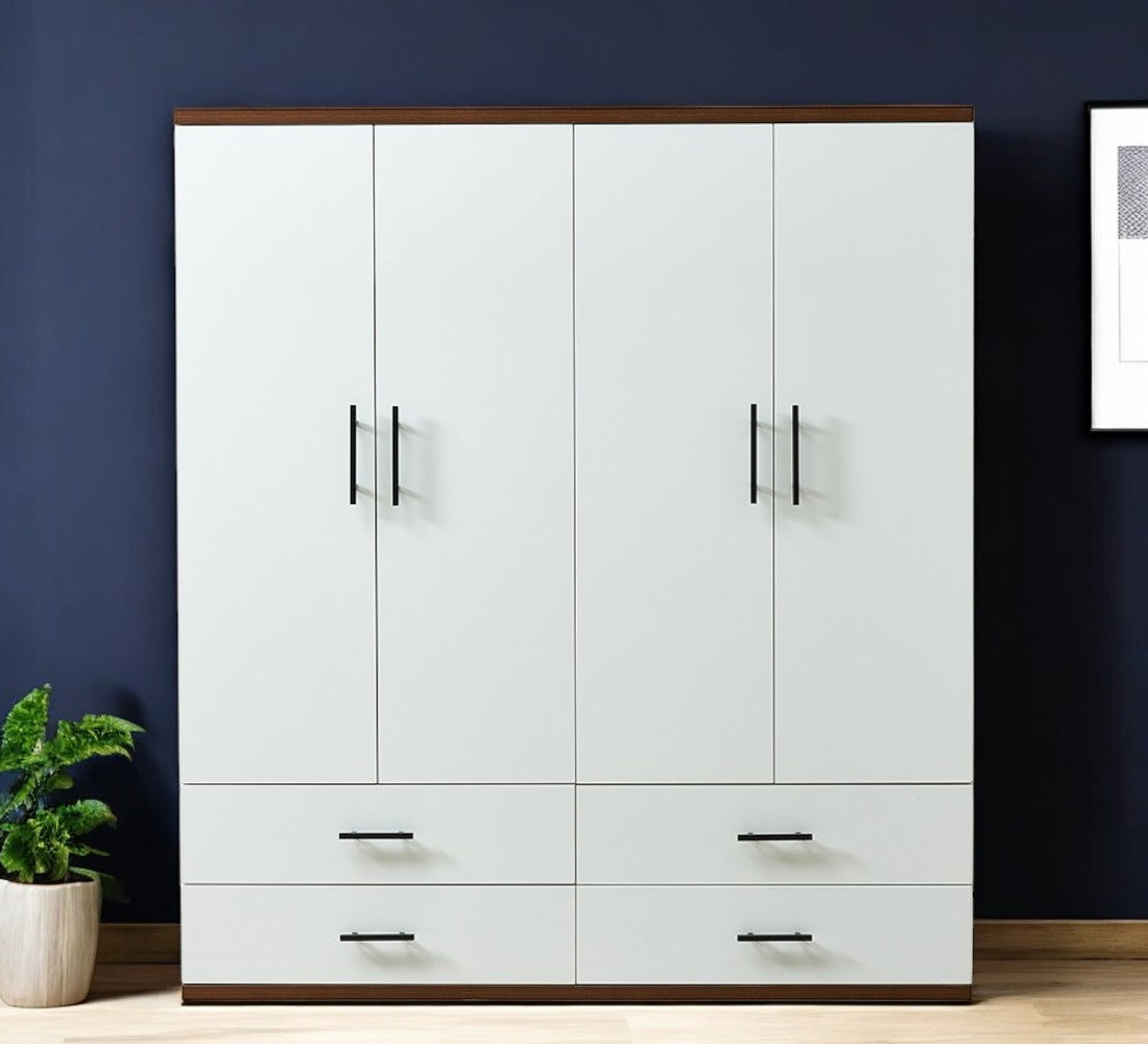 71 White Four Door Four Drawer Combo Dresser