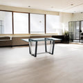 72 Clear And Black Glass And Iron Sled Base Dining Table