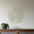 24 X 24 Gold Metal Circle Abstract Hanging Dimensional Sculpture