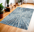 4' X 6' Blue Abstract Area Rug