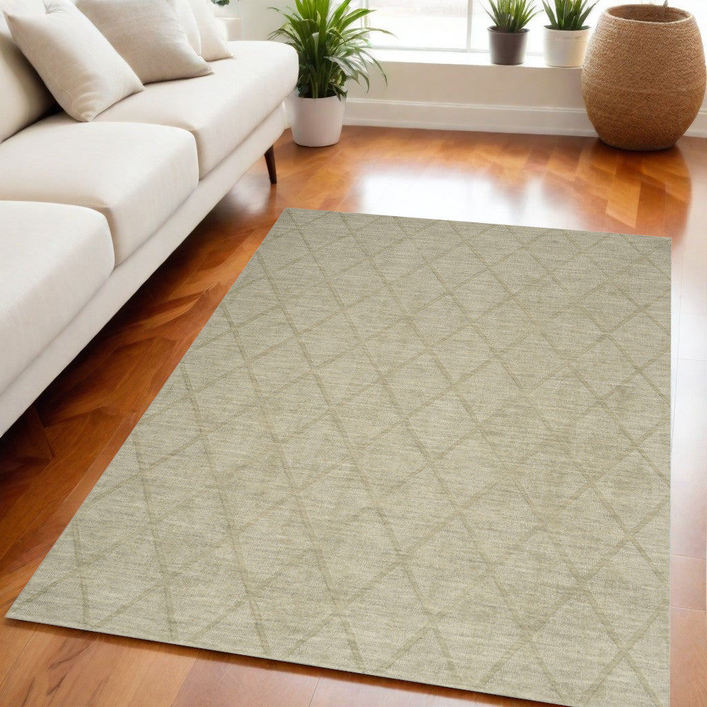 5' X 7' Sage Wool Geometric Area Rug