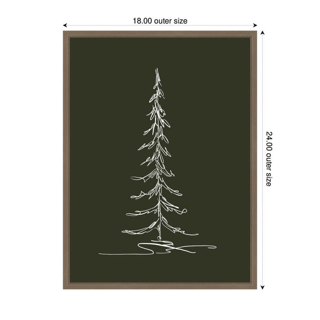 Sylvie Framed Canvas Minimalist Evergreen Trees Sketch 1 Green by The Creative Bunch Studio