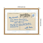 Sylvie Beach Love Letter Blue Framed Canvas by Honey Island Studio