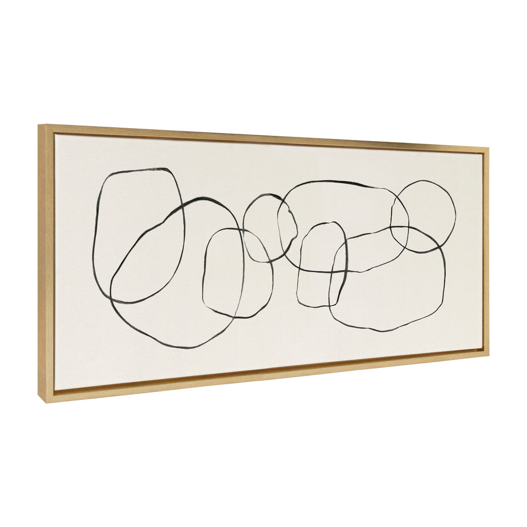 Sylvie Dancing Circles Framed Canvas by Teju Reval of SnazzyHues