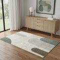 4 X 6 Beige Brown and Green Abstract Area Rug