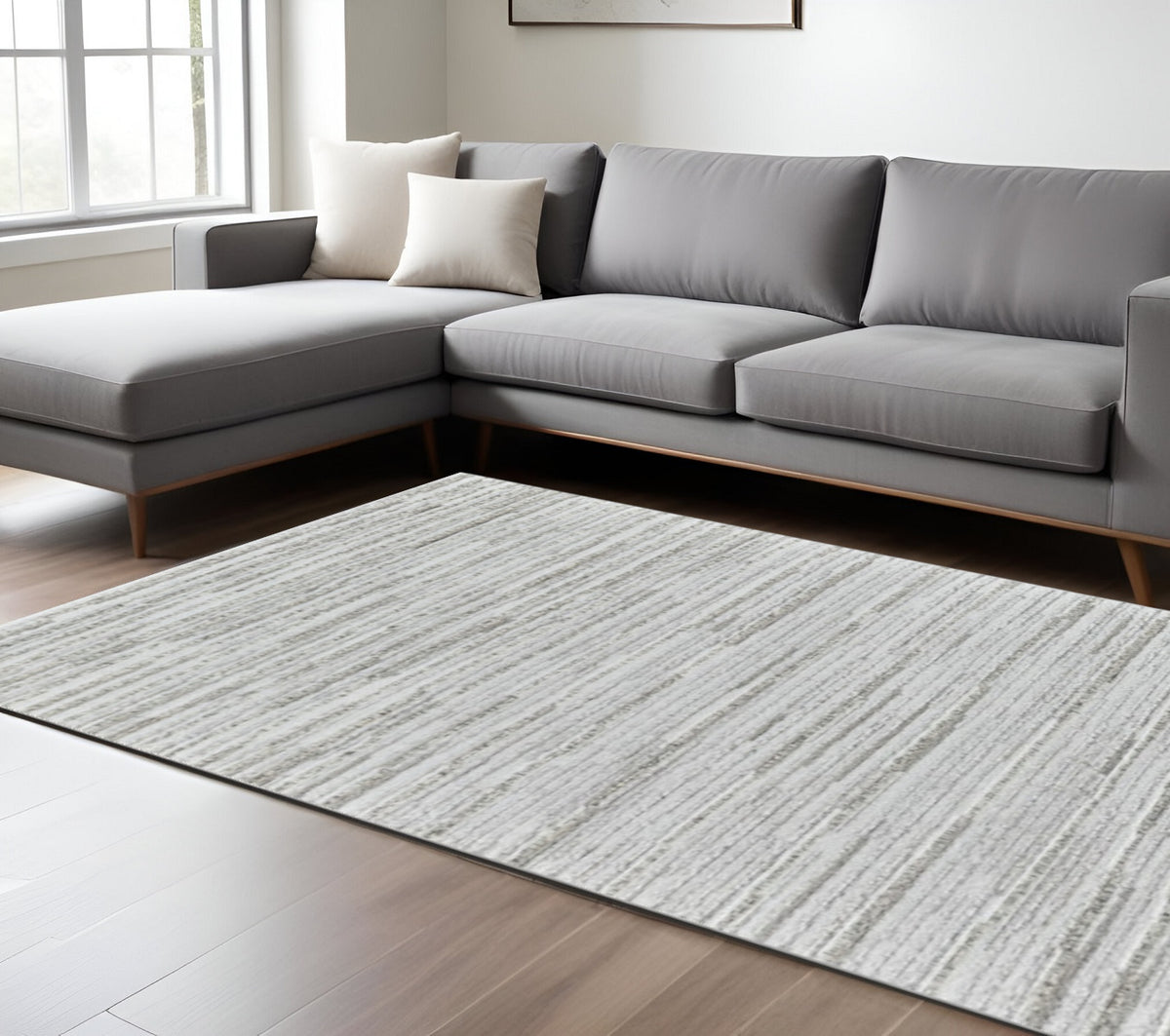 8' X 11' Gray Abstract Area Rug