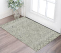 2 X 3 Gray Ivory And Black Wool Argyle Hand Hooked Area Rug