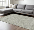 9 X 13 Gray Ivory And Black Wool Argyle Hand Hooked Area Rug