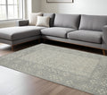 8 X 10 Gray And Ivory Wool Southwestern Hand Hooked Area Rug