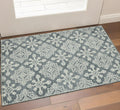 2 X 3 Dark Gray And Ivory Wool Oriental Hand Hooked Area Rug
