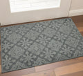 2 X 3 Graphite And Gray Wool Oriental Hand Hooked Area Rug
