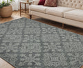5 X 7 Graphite And Gray Wool Oriental Hand Hooked Area Rug